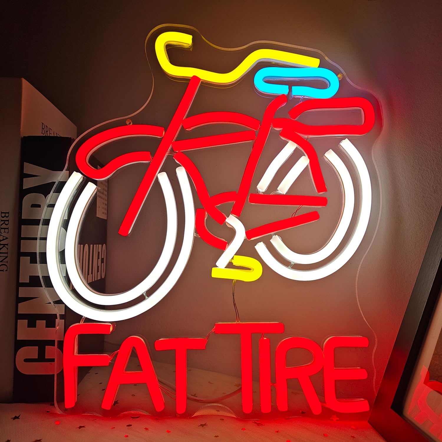 Cycling Gear Store - لافتة نيون LED على شكل دراجة