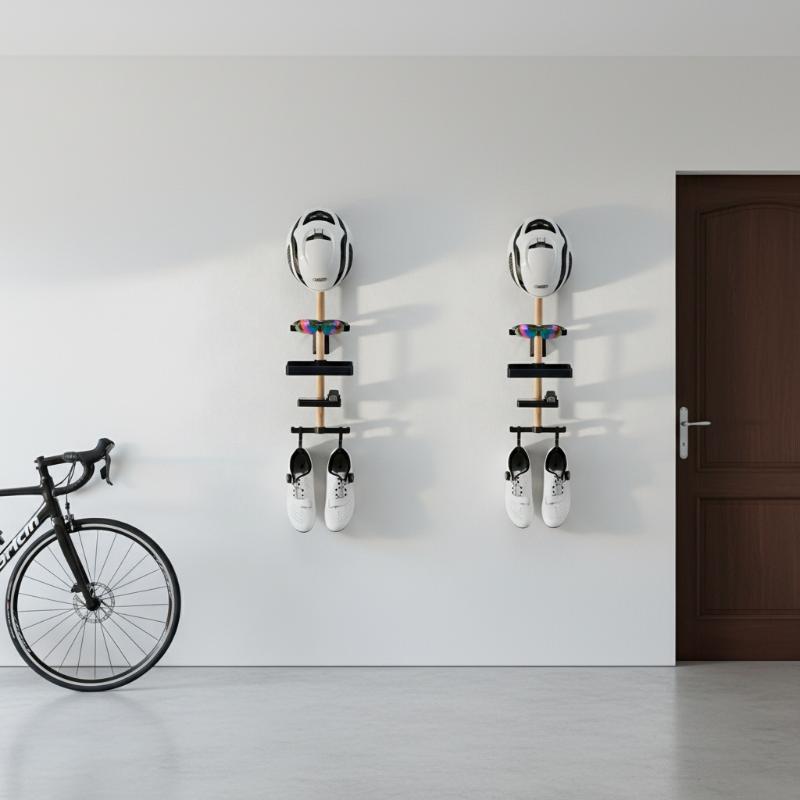 حامل جداري للدراجات من خشب الز - مراجعة Cycling Gear Holder وسعره